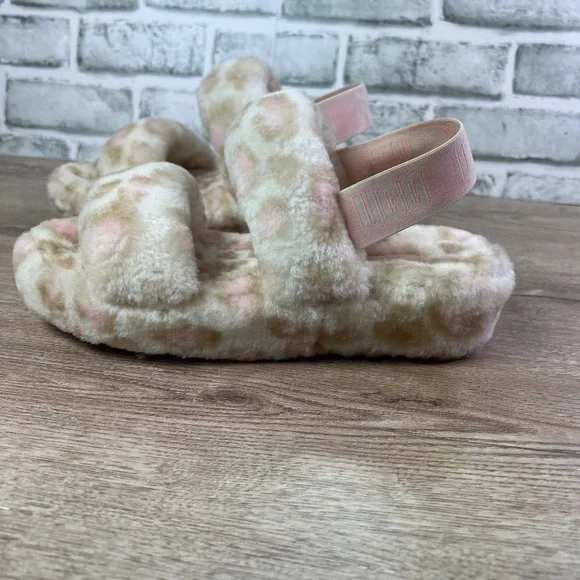 UGG Oh Yeah Panther Print Slide Sandal Slippers In White - Picture 3 of 7